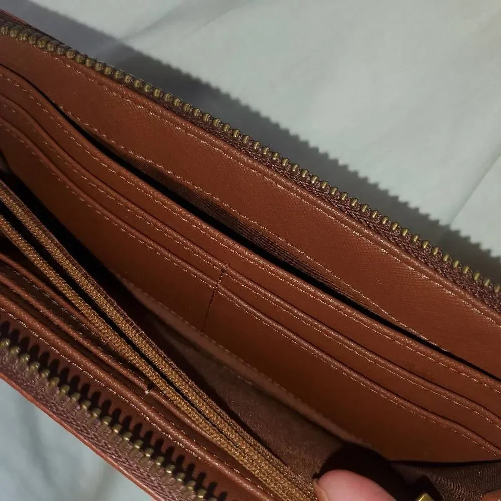 Fossil Tan Leather Wallet - faded back